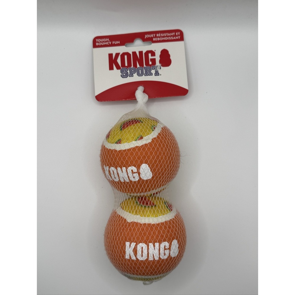 KONG Sport Watermelon Balls Dog Toy Large 2-pk Fetch Chew ABSP25 Orange Yellow